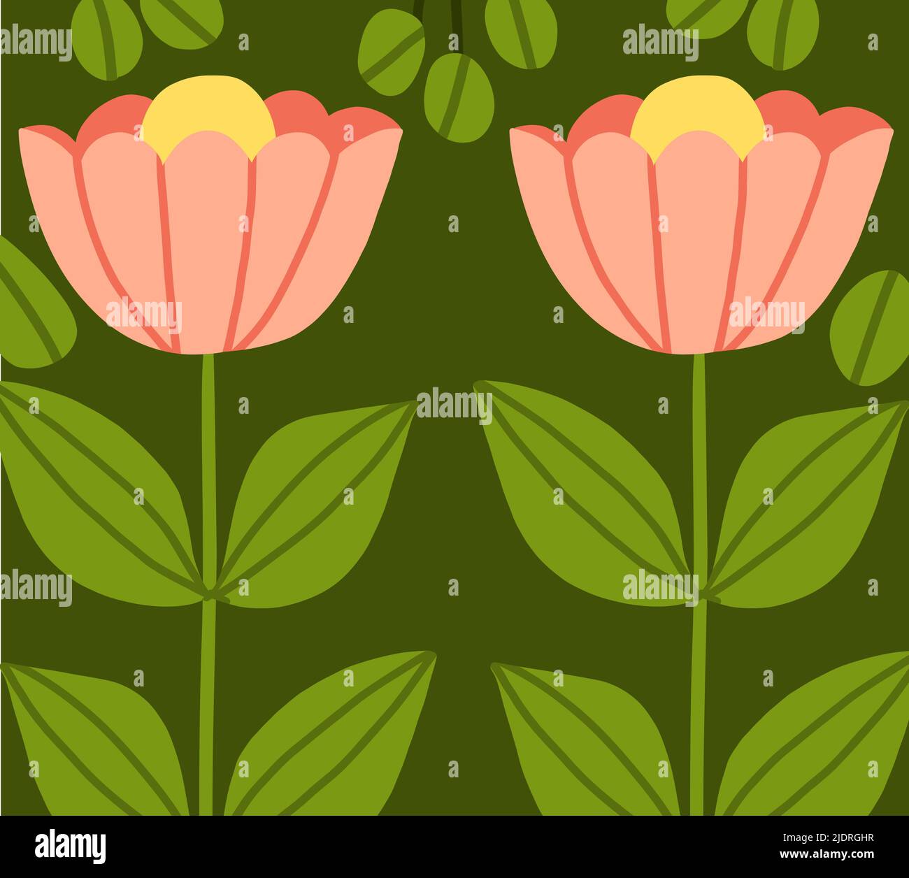 Extrait à la main graphique clip art illustration vecteur fond poster de composition avec boho abstrait jardin nature formes, fleurs de fleur Illustration de Vecteur