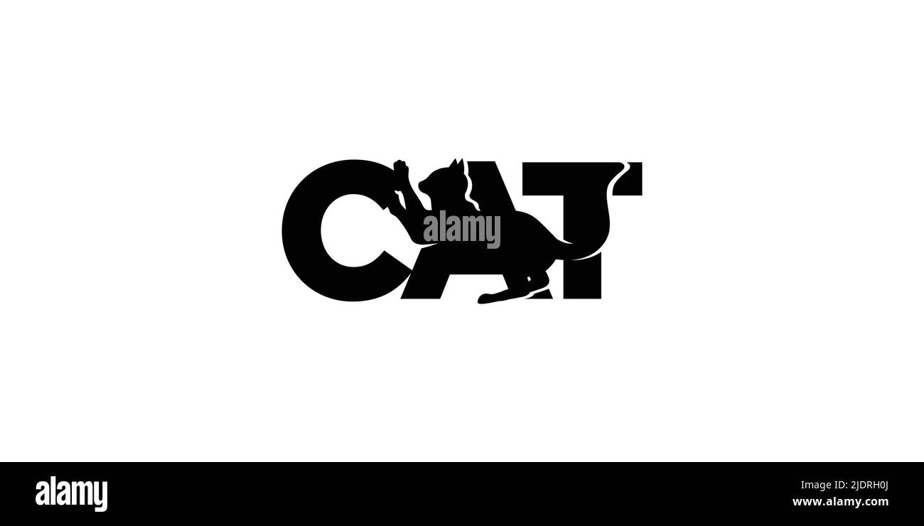 Design moderne et élégant du logo chat 2 Illustration de Vecteur