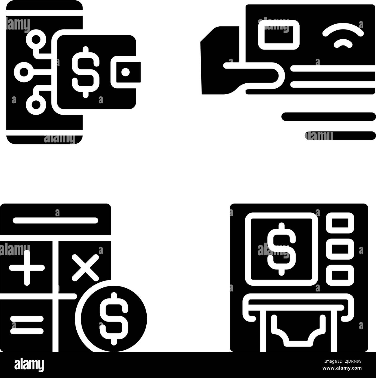 Activités de flux de trésorerie icônes de glyphes noires définies sur un espace blanc Illustration de Vecteur