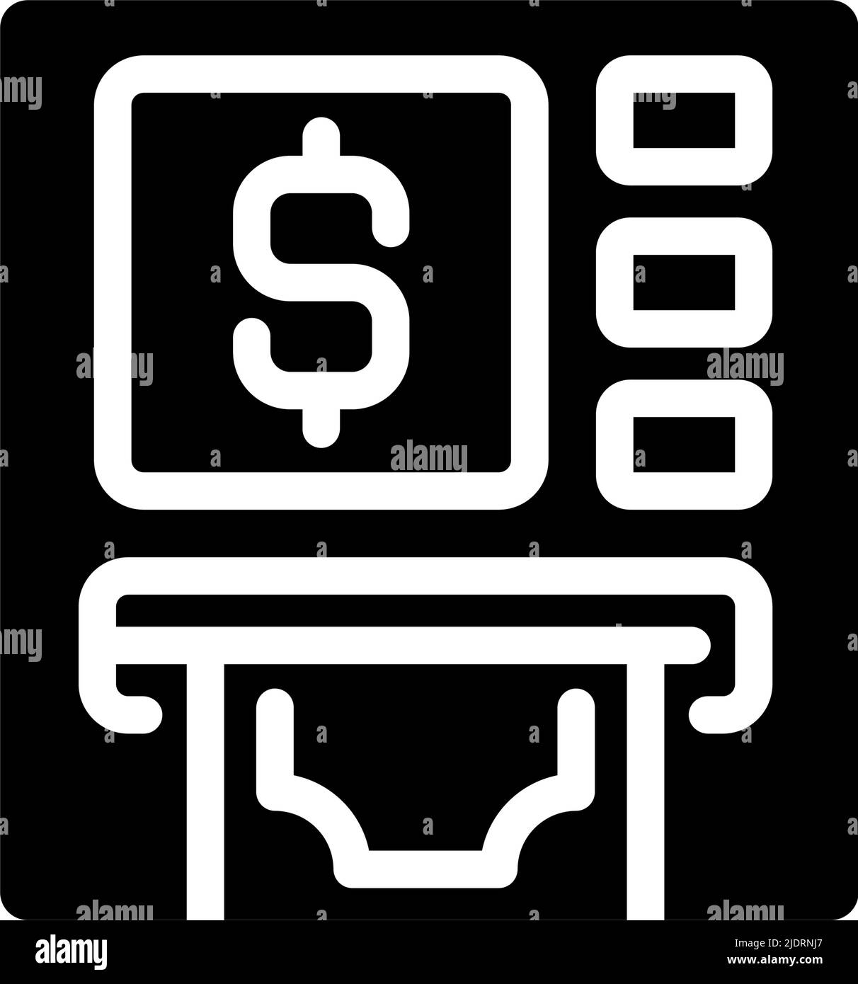 Icône de glyphe noir ATM Illustration de Vecteur