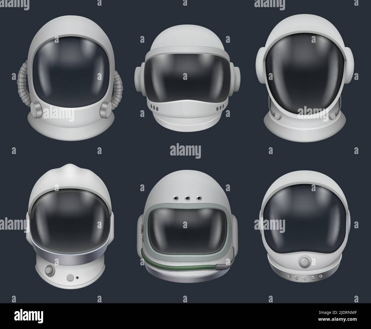 Casque d'espacement. Vêtements futuristes d'astronaute pour l'exploration de l'espace casque militaire avec verre sombre décent vecteur images isolées Illustration de Vecteur