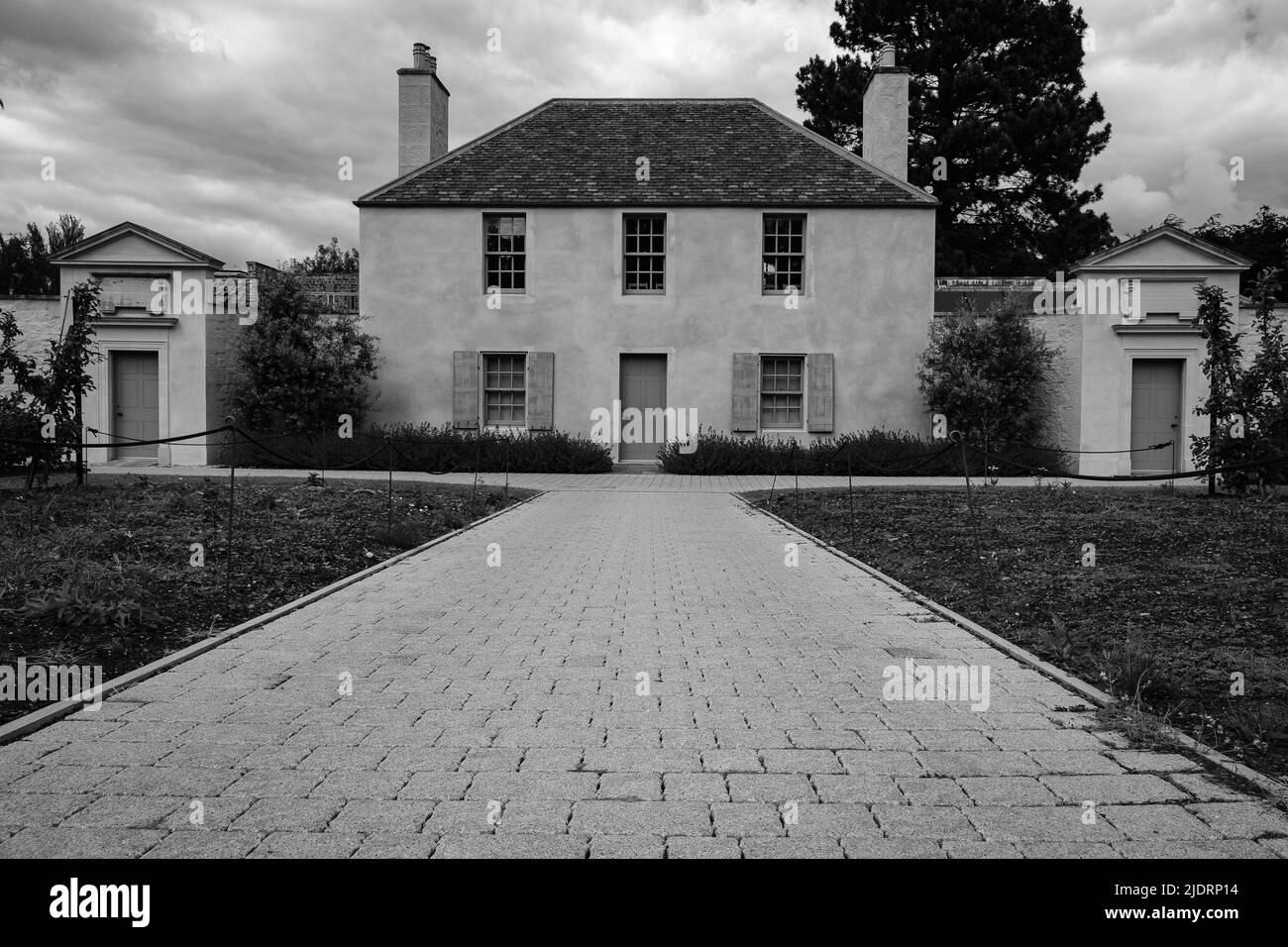 Cottage jardin botanique aux jardins botaniques d'Édimbourg Banque D'Images