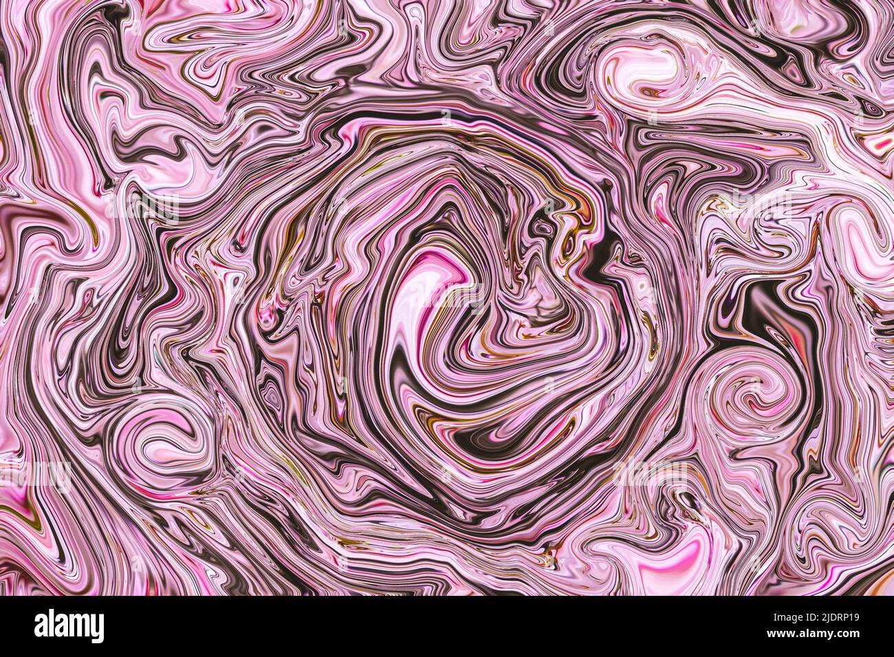 Arrière-plan à encre abstraite avec des peintures mixtes rose, blanc, noir et rouge. Fluide psychédélique conceptuel avec peinture acrylique d'humeur chaotique. marble liqui Banque D'Images