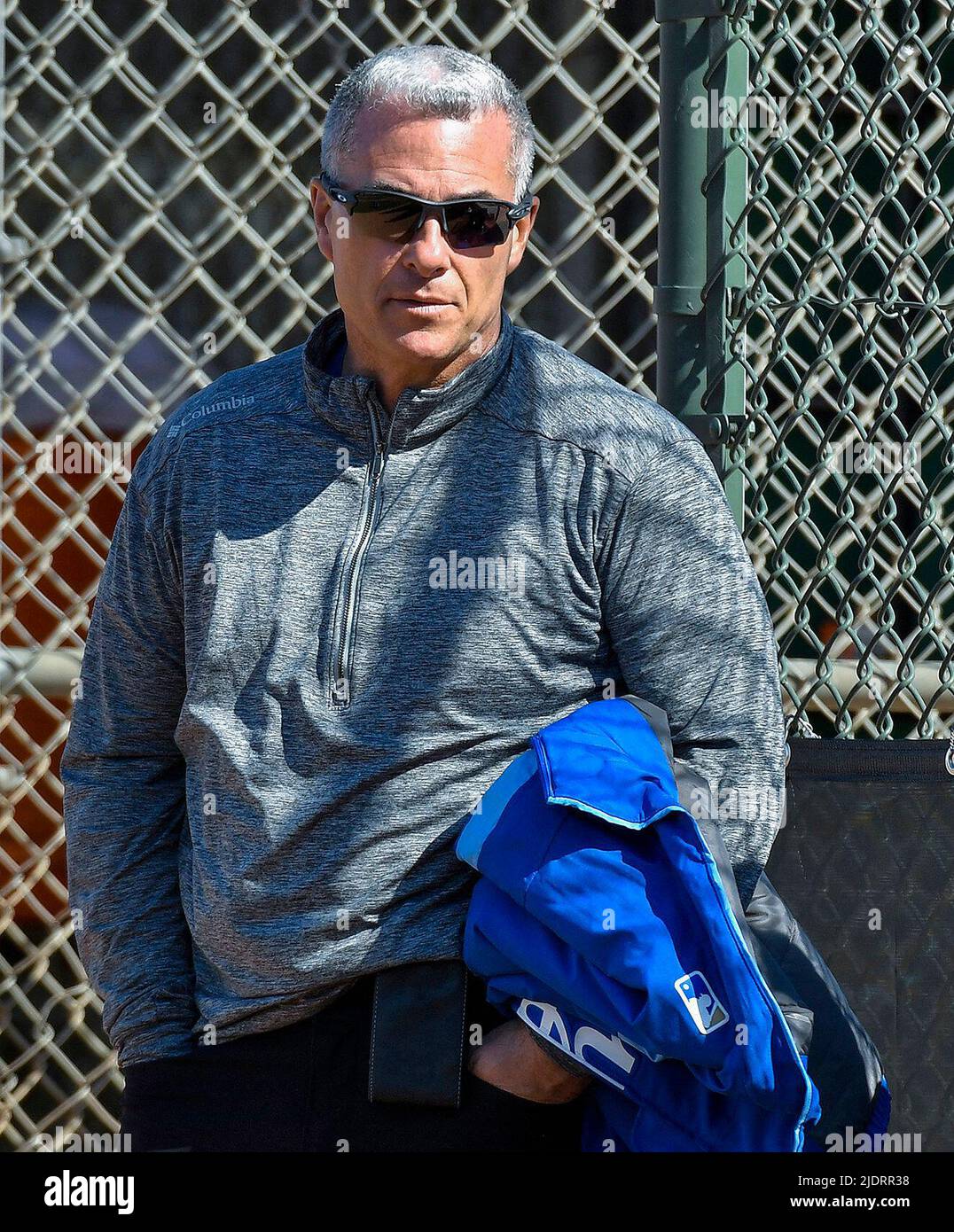 Surprise, États-Unis. 17th févr. 2019. Dayton Moore, directeur de Kansas City Royals, lors de la formation de printemps du 17 février 2019, à surprise, en Arizona. (Photo de John Sleezer/The Kansas City Star/TNS/Sipa USA) crédit : SIPA USA/Alay Live News Banque D'Images