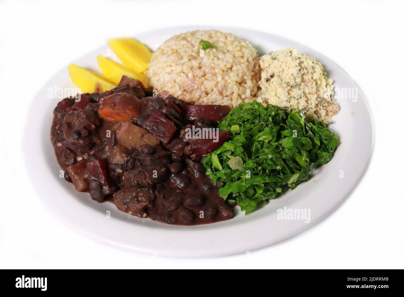 Plat typique du Brésil, riz et haricots. Banque D'Images
