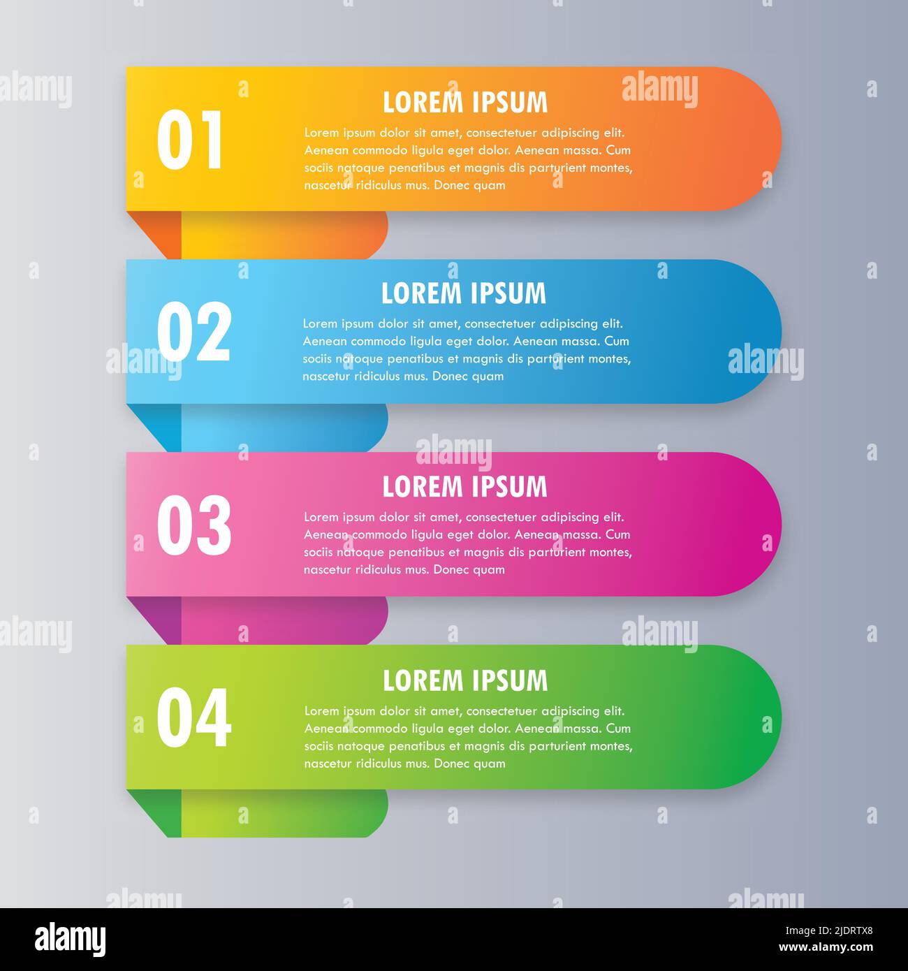 Modèle d'illustration de présentation d'infographies vectorielles quatre options de couleur Illustration de Vecteur