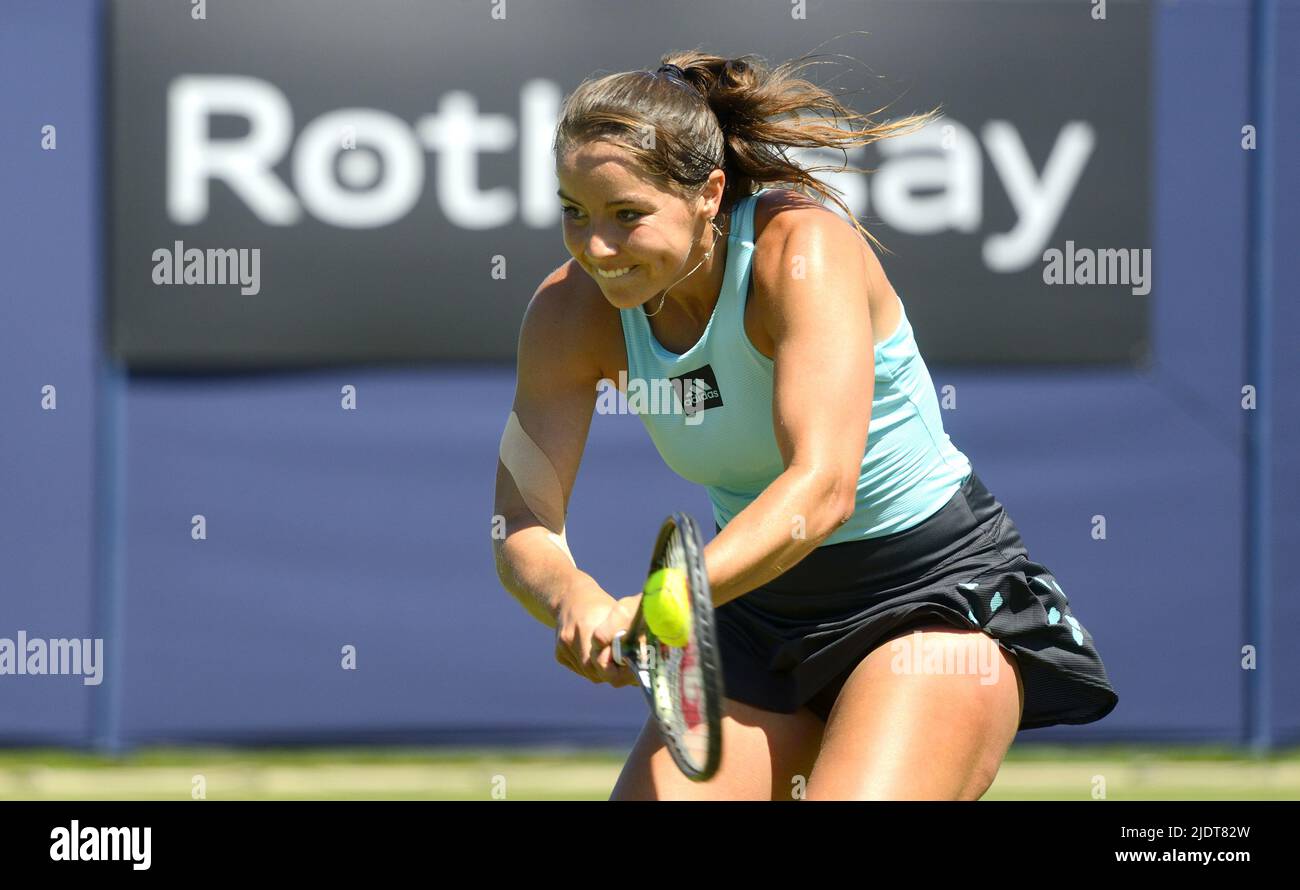 Jodie Burrage (GB) jouant au Rothesay International tennis, Devonshire Park, Eastbourne, Royaume-Uni. 20th juin 2022 Banque D'Images