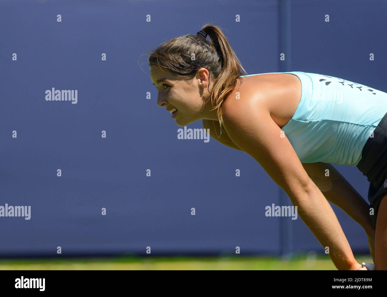 Jodie Burrage (GB) jouant au Rothesay International tennis, Devonshire Park, Eastbourne, Royaume-Uni. 20th juin 2022 Banque D'Images