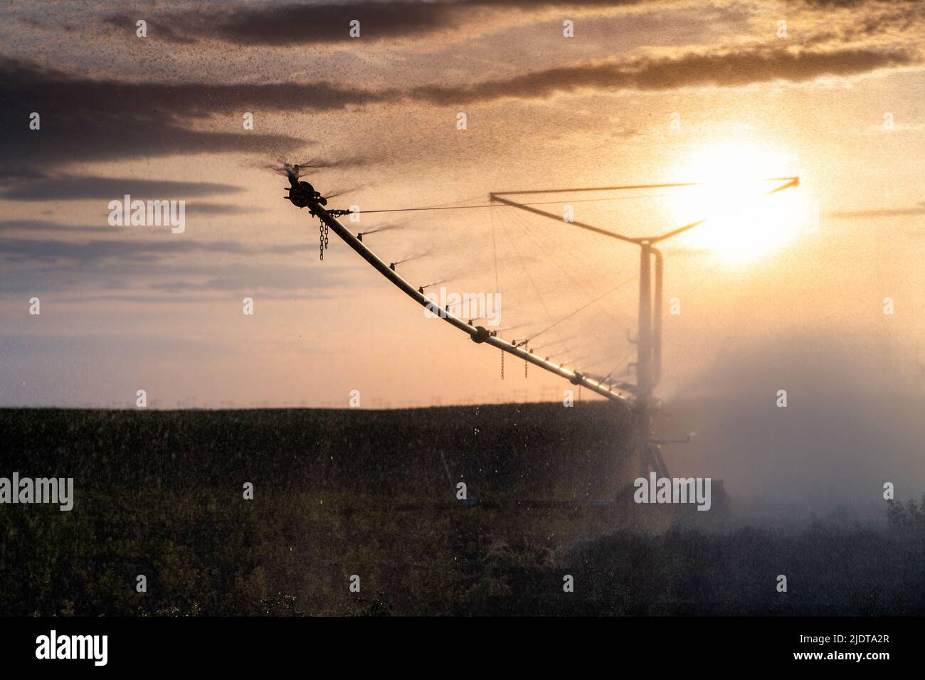 Système d'irrigation moderne arrosage des cultures agricoles système d'arrosage industriel Banque D'Images