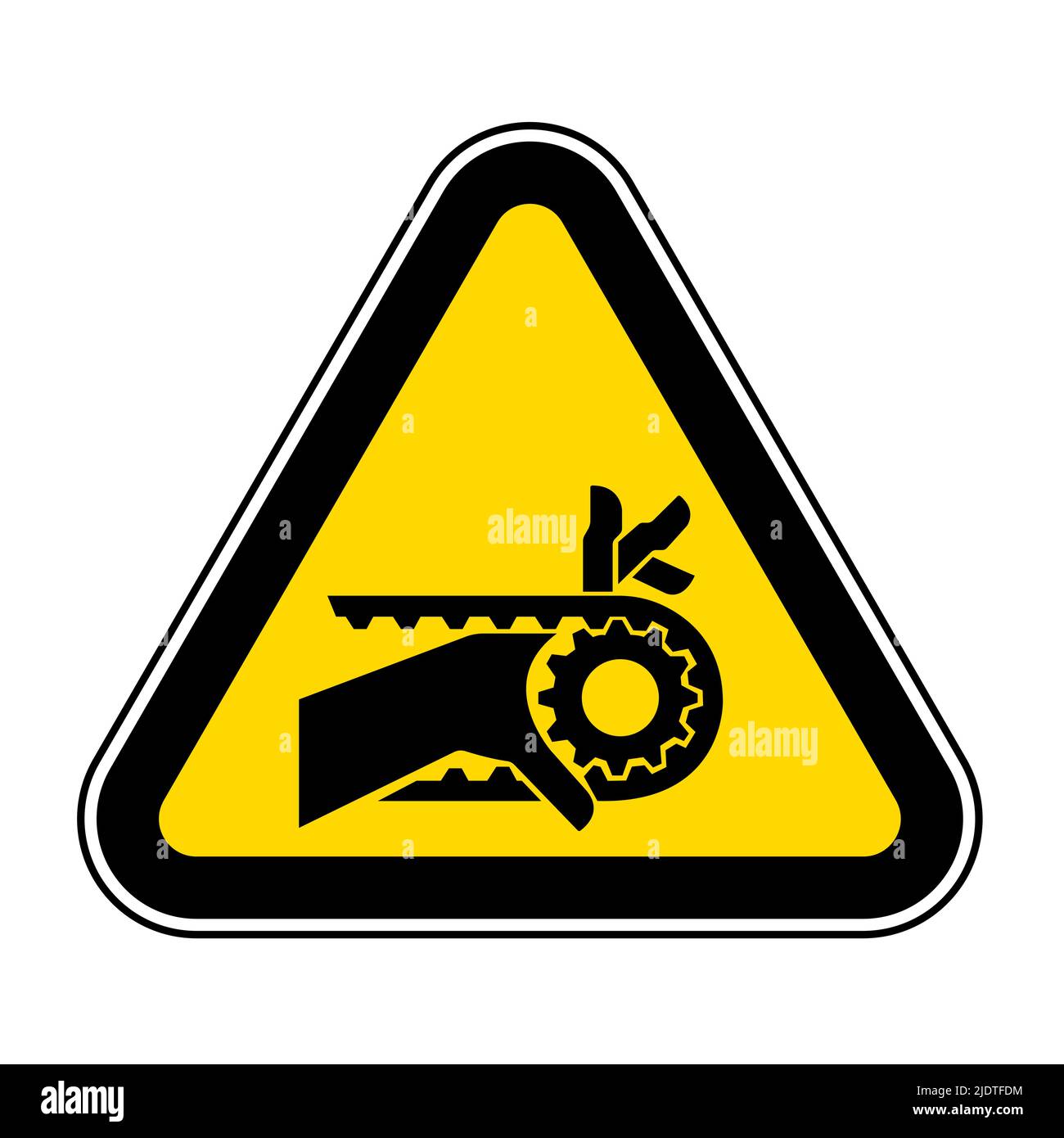 Symbole d'entraînement de courroie à encoche pour enchevêtrement de la main, illustration vectorielle, isoler sur l'étiquette de fond blanche .EPS10 Illustration de Vecteur