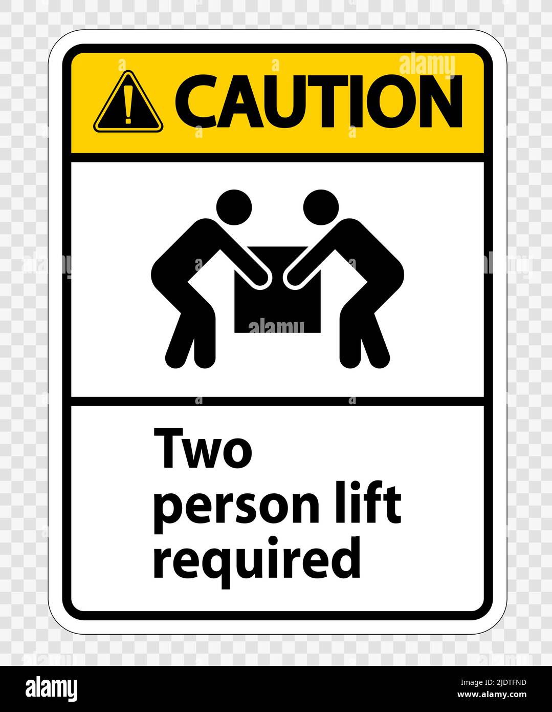 Symbole de levage requis pour deux personnes isoler sur fond ...