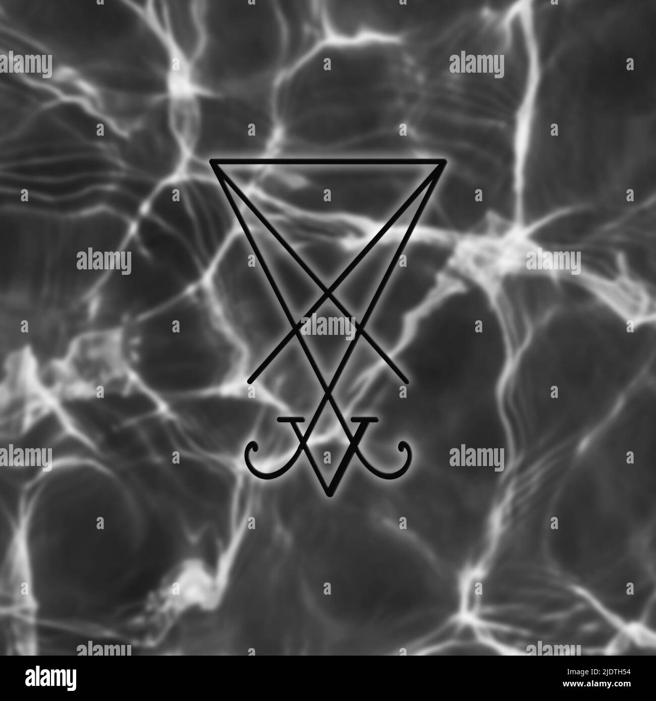 Sigil de Lucifer sur fond d'eau Banque D'Images