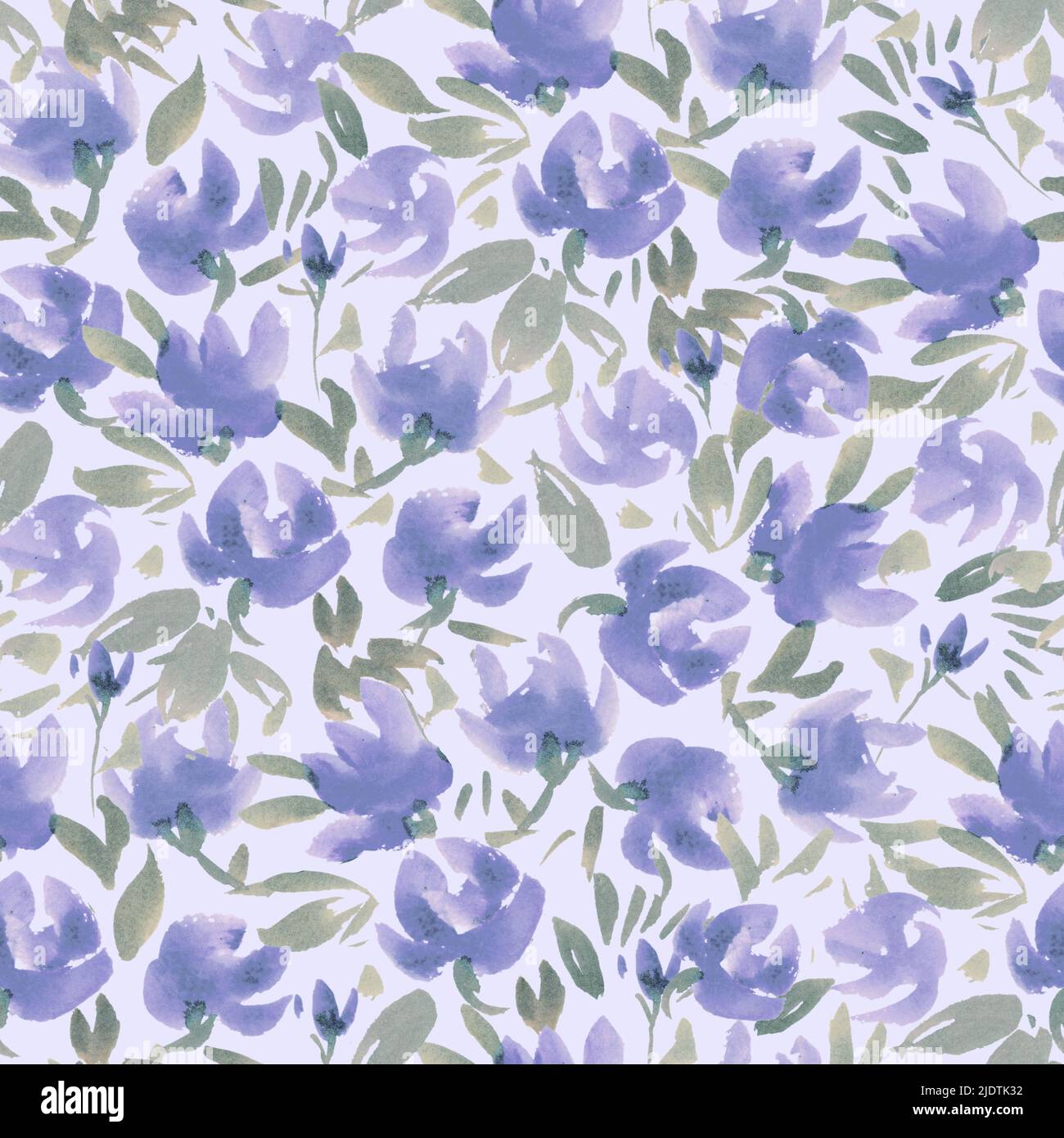 Aquarelle peinte à la main sans couture motif floral abstrait Banque D'Images