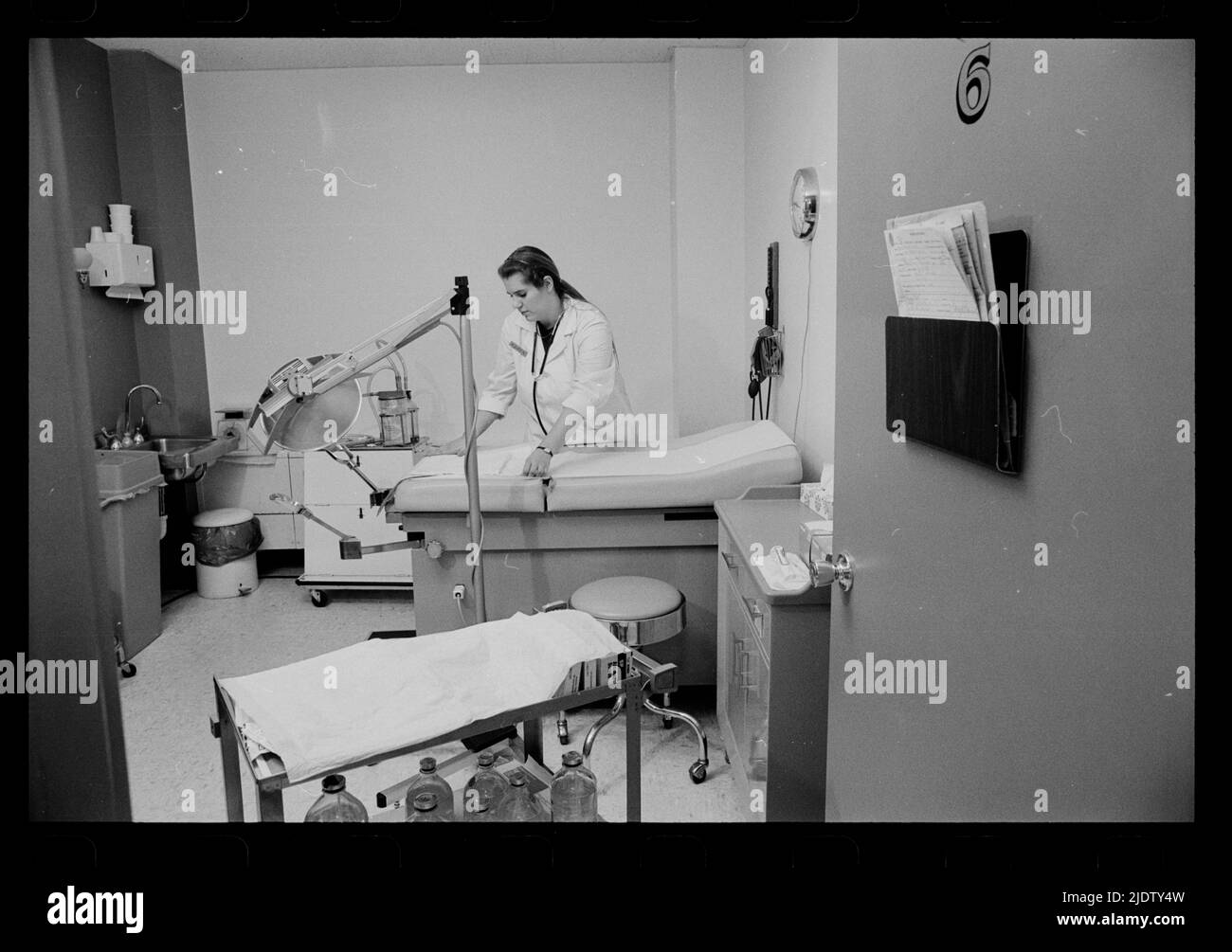 Salle de traitement dans une clinique d'avortement de Washington, DC, Washington, DC, 1/12/1983. Banque D'Images