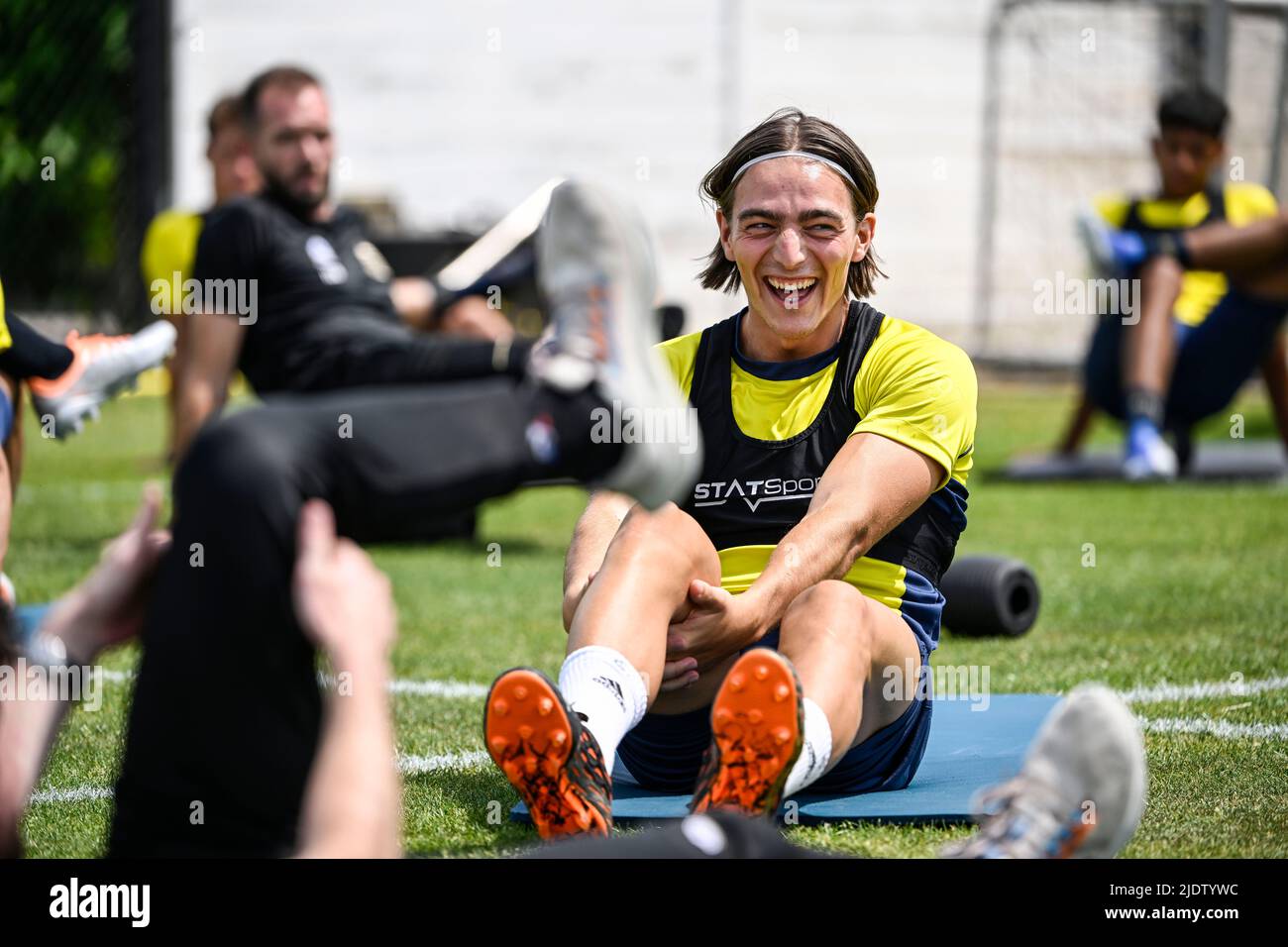Lier, Belgique, 23 juin 2022, Casper Nielsen de l'Union photographié lors d'une session de formation en prévision de la saison 2022-2023, de l'équipe belge de football de première division Royale Union Saint-Gilloise, jeudi 23 juin 2022 à Lier. BELGA PHOTO TOM GOYVAERTS Banque D'Images