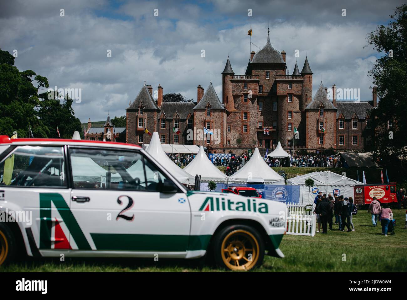 Le Sir Jackie Stewart Classic, au château de Thirlesane, aux frontières écossaises. Salon de la voiture classique. Banque D'Images