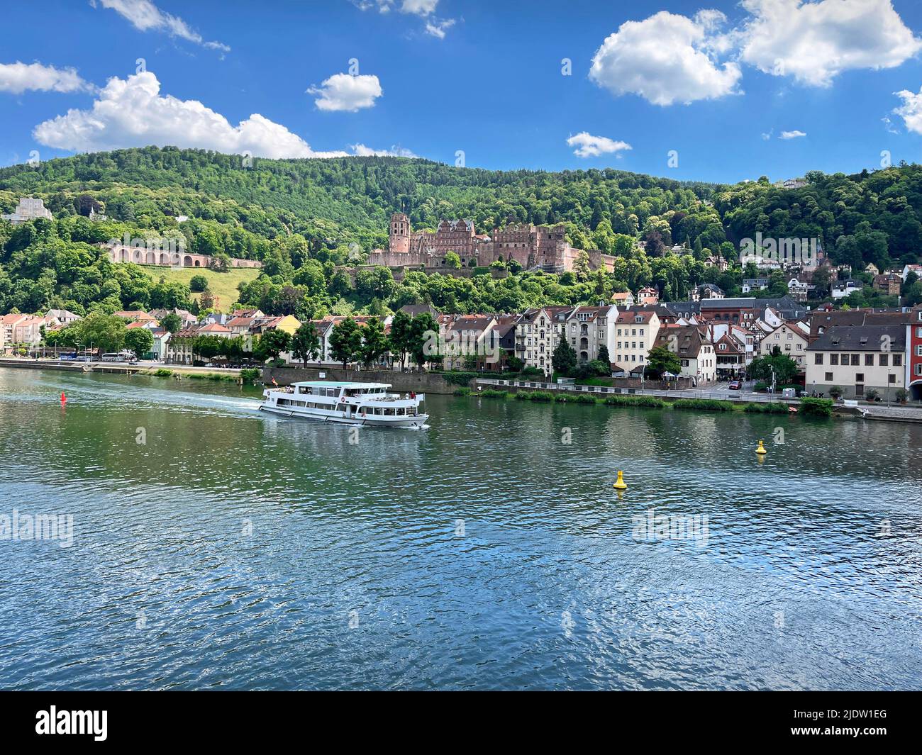 Ville de Heidelberg et rivière Neckar Banque D'Images