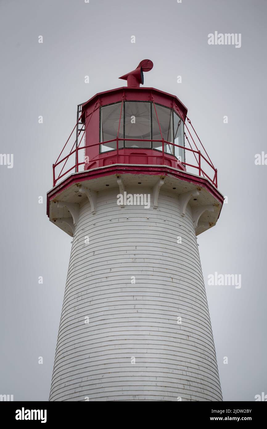 Point Prim Light House, détroit de Northumberland, Belfast, Îles-du-Prince-Édouard. Le site du patrimoine national, est le premier et le plus ancien phare. Banque D'Images