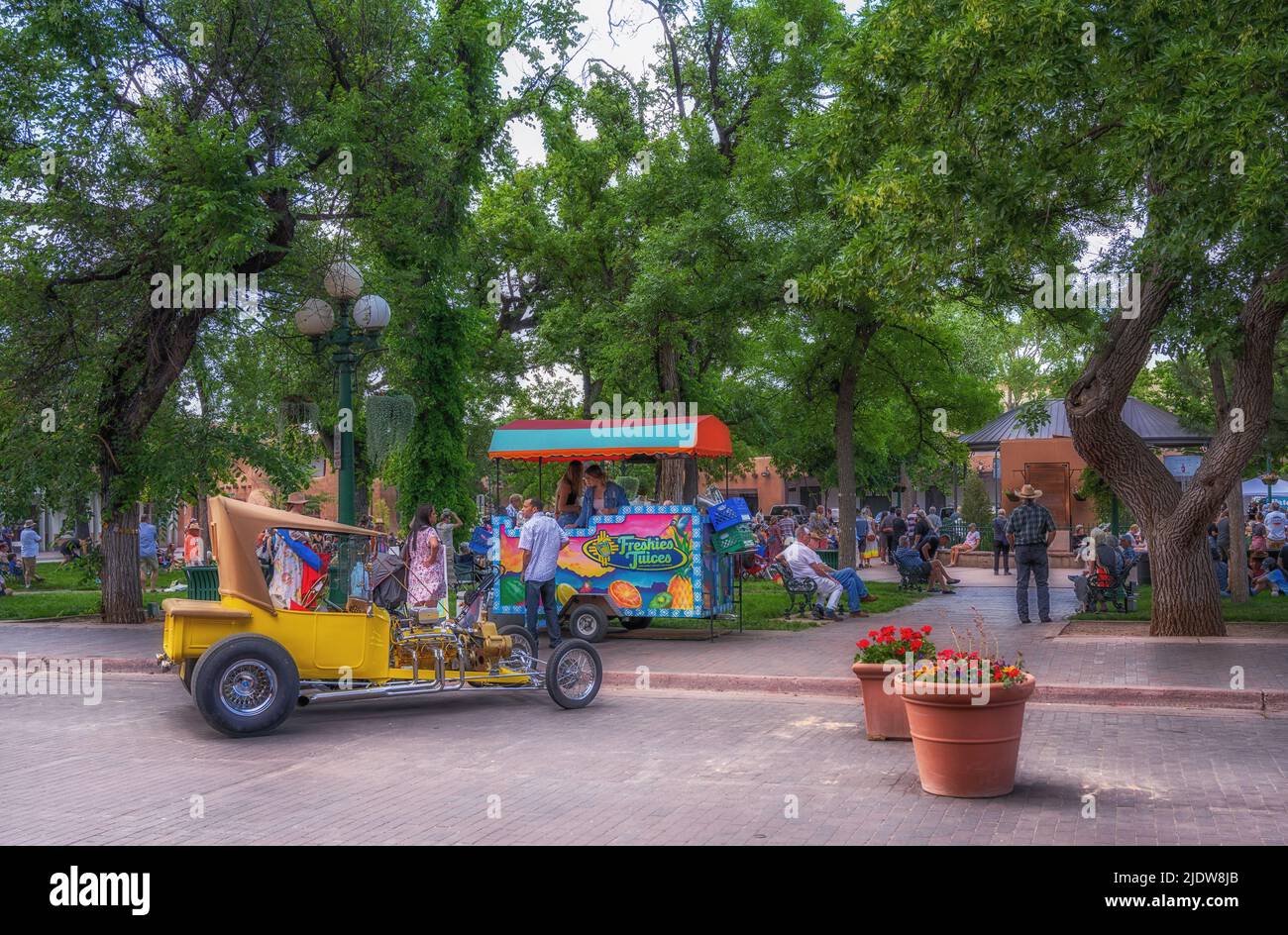 Santa Fe Plaza, Santa Fe, Nouveau-Mexique, États-Unis Banque D'Images