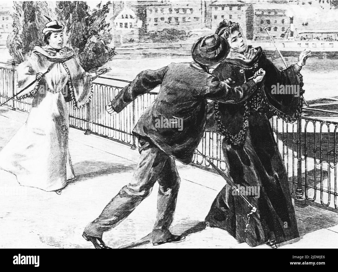 1898 , Vienne , Autriche : l'assassinat de la célèbre impératrice autrichienne Elisabeth de HABSBOURG ( SISSI von Wittelsbach , 1937 - 1898 ) dans un magazine d'illustration populaire . L'impératrice a été tuée par l'anarchiste italien Luigi Luccheni à Genève , Suisse - ABSBURG - ASBURG - ASBURGO - NOBLESSE - NOBILI - NOBILTA' - REALI - HASBURG - ROYALTIES - ELISABETTA DI BAVIERA - robe noire - abito vestito nero - assinio - regicidio - anarchico - anarchia --- Archivio GBB Banque D'Images
