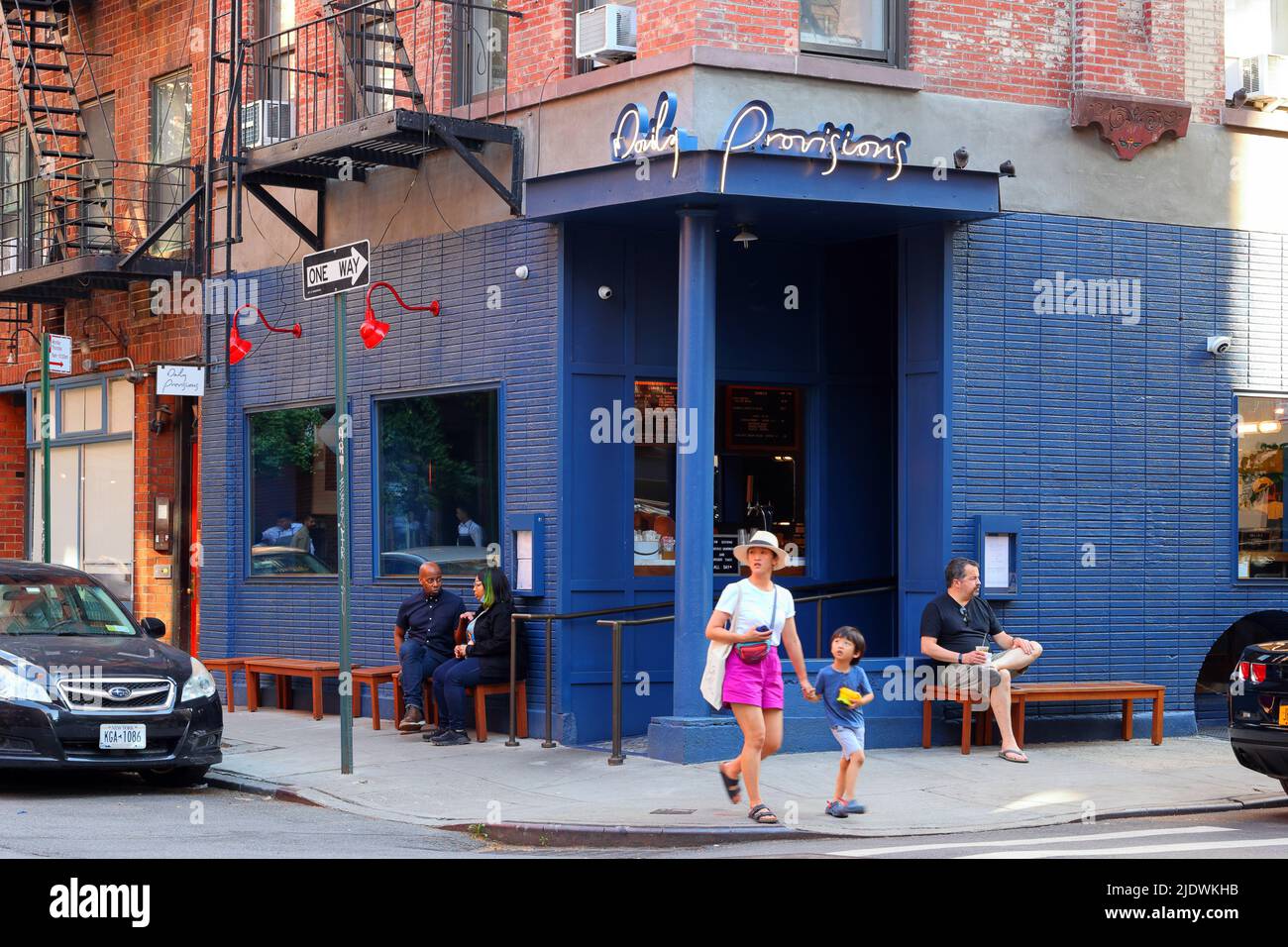 Provisions quotidiennes, 29 Bedford St, New York, NYC boutique photo d'un café dans le quartier de West Village à Manhattan. Banque D'Images