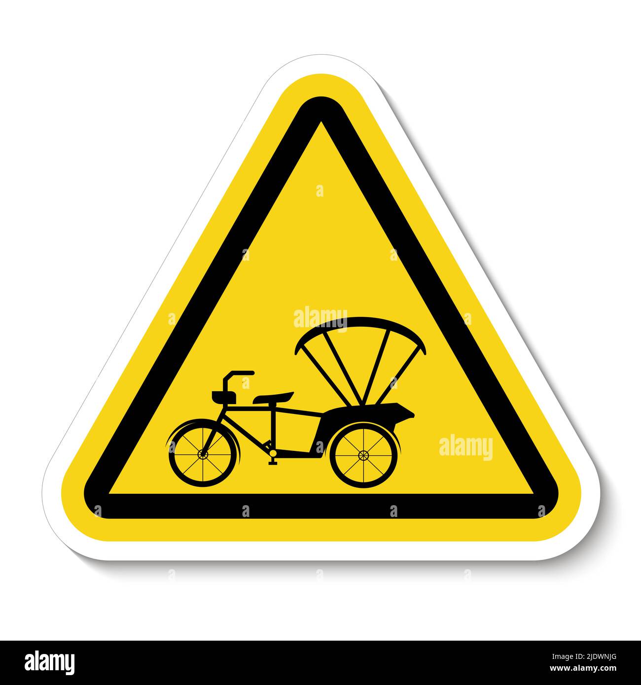 Attention au symbole tricycle, isoler sur fond blanc, illustration vectorielle Illustration de Vecteur