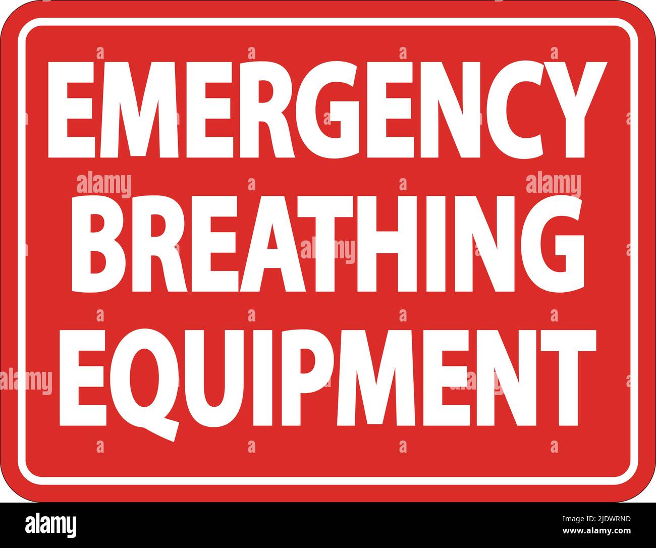 Panneau d'équipement respiratoire d'urgence sur fond blanc Illustration de Vecteur