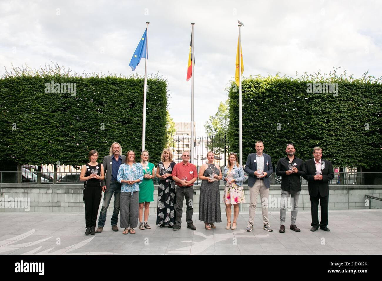 Illustration la photo montre une cérémonie en l'honneur des talents de wallons choisis par le Parlement de Wallonie à Namur, le jeudi 23 juin 2022. BELGA PHOTO ANTHONY MALAGOLI Banque D'Images