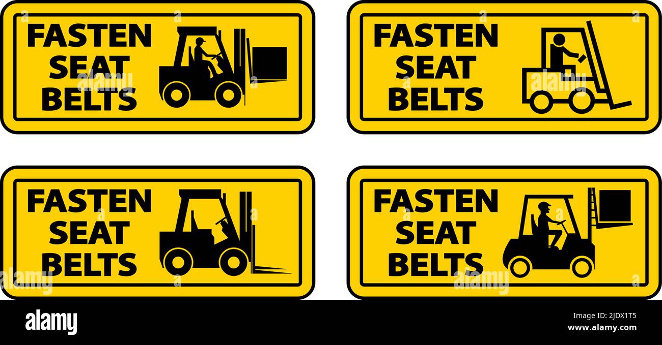 Affiche d'étiquette de bouclage des ceintures de sécurité sur fond blanc Illustration de Vecteur