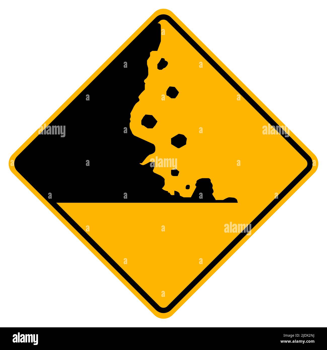 Panneaux d'avertissement : chute de pierres sur fond blanc Illustration de Vecteur