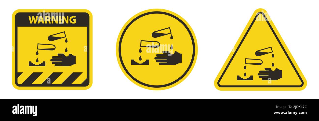 Symboles substances dangereuses icône crâne inflammable radioactif danger corrosif Illustration de Vecteur