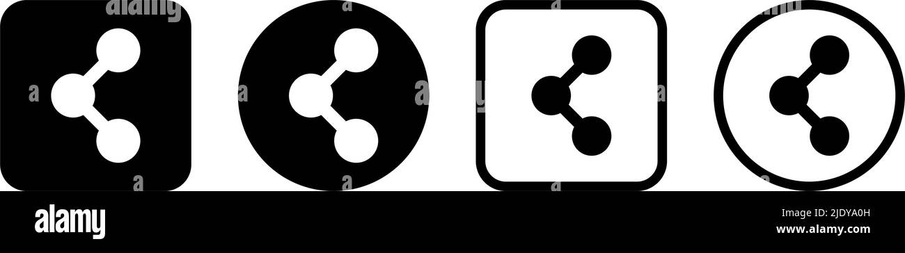 Ensemble d'icônes de silhouette du bouton partager. Vecteur modifiable. Illustration de Vecteur