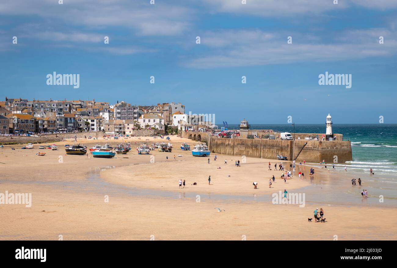 St Ives Harbour Beach Banque D'Images