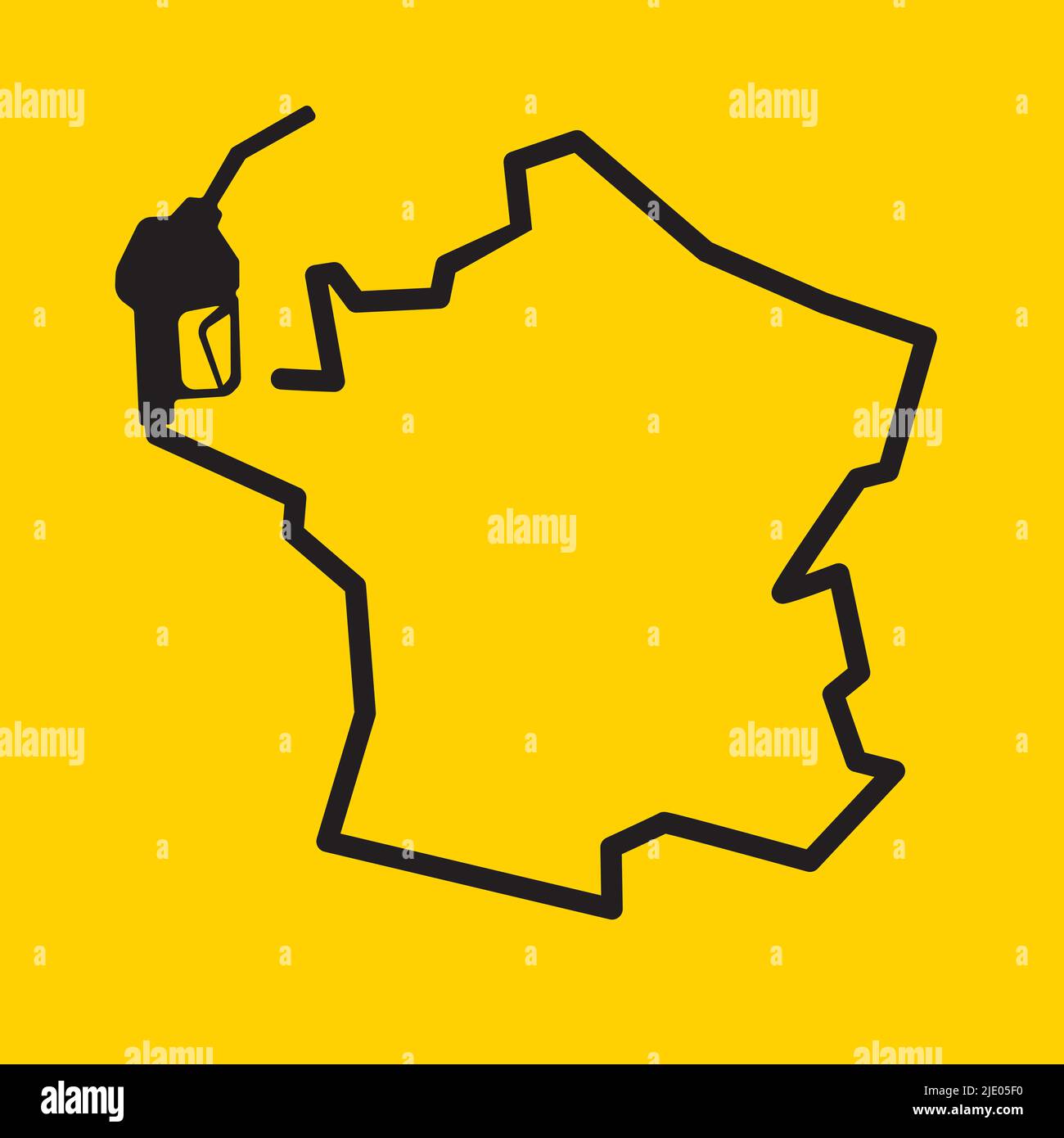 Carte de france faite à partir d'une pompe à essence Illustration de Vecteur