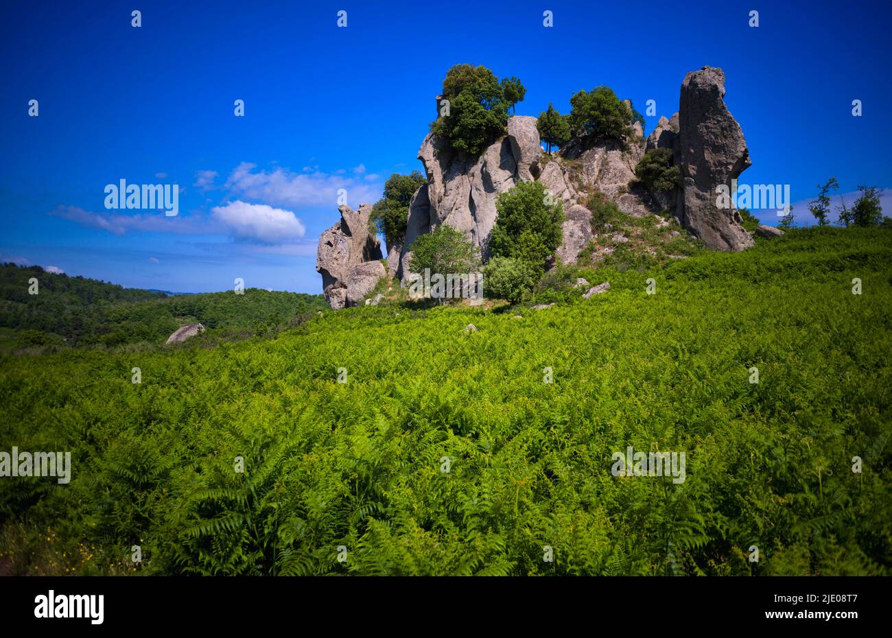 Rupe del fuoco, Fire Rock, Rock d'Altipiano dell' Argimusco, Sicile, Italie Banque D'Images