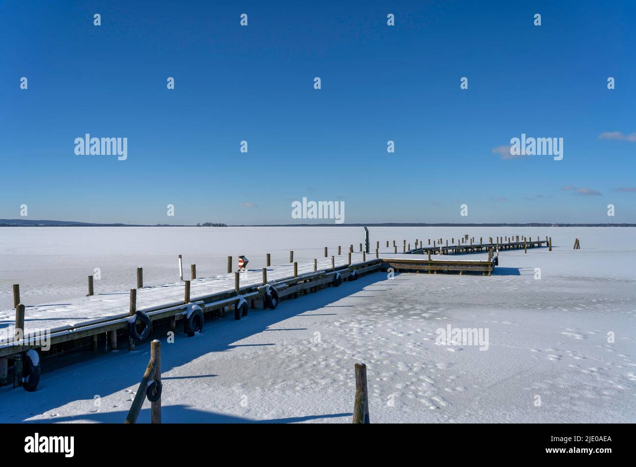 Steinhuder Meer Jetty hiver Banque D'Images