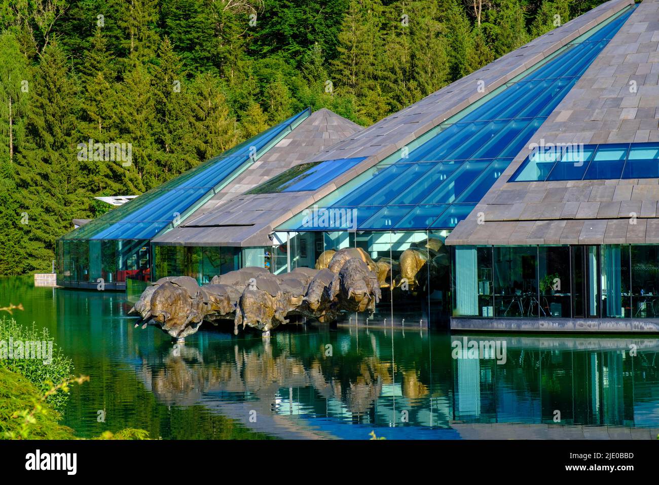 Red Bull Centrale, Fuschl am See, Lac Fuschl, Salzburg Lakes, Salzkammergut, Salzburger Land, Autriche Banque D'Images