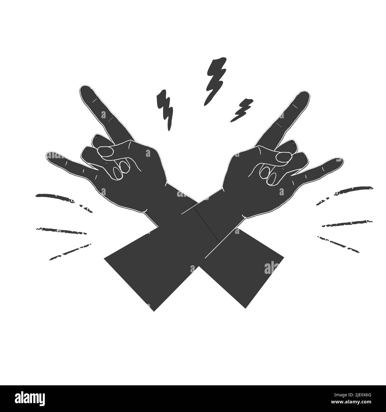 Mains croisées avec geste avec emblème d'un petit boulon, symbole isolé sur fond blanc. Impression grunge. . Illustration vectorielle Illustration de Vecteur