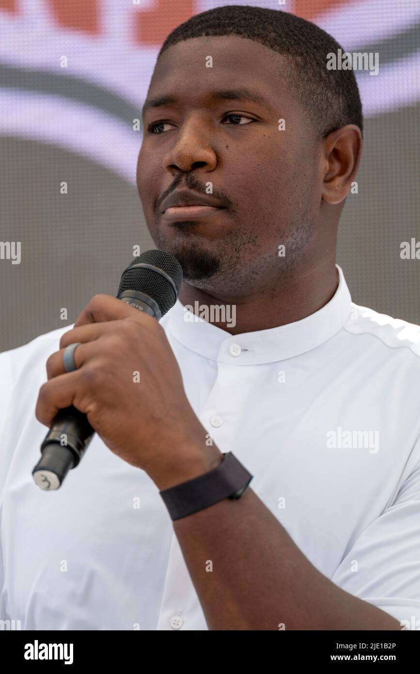 Cannes, France, 24 juin 2022, Kelvin Beachum (athlète NFL) a assisté à Bold and Undeterred - la NFL transforme sa marque au Festival Lions de Cannes - Festival international de créativité © ifnm press / Alay Live Banque D'Images