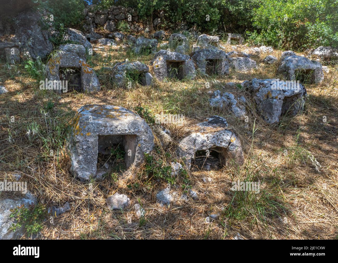 Ruches de pierre de 17th siècles au monastère Agios Nikolaos Niras à Lefkada, dans les îles Ioniennes de Grèce Banque D'Images