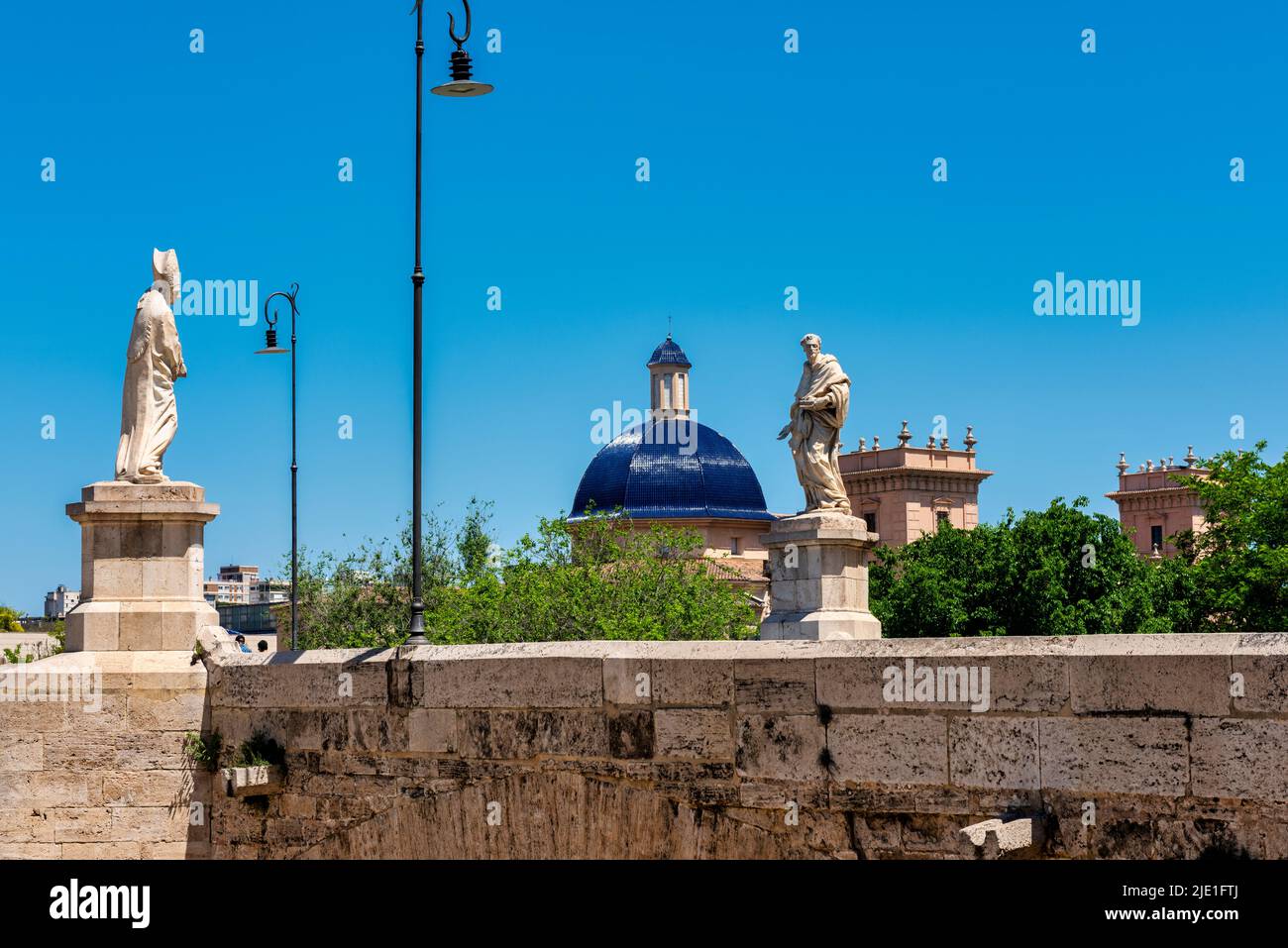 Le Dôme Bleu du Musée des Beaux-Arts de Valancia en Espagne Banque D'Images