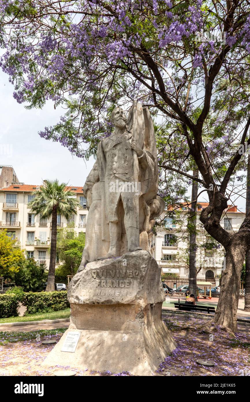 Le Monument a Paul Deroulede dans le jardin d'Alsace Lorraine Nice France Banque D'Images