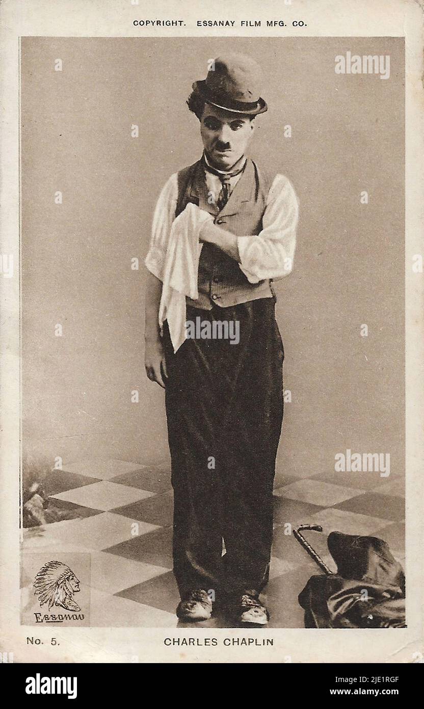 Portrait de Charles Chaplin - le cinéma américain avant l'ère hollywoodienne Banque D'Images