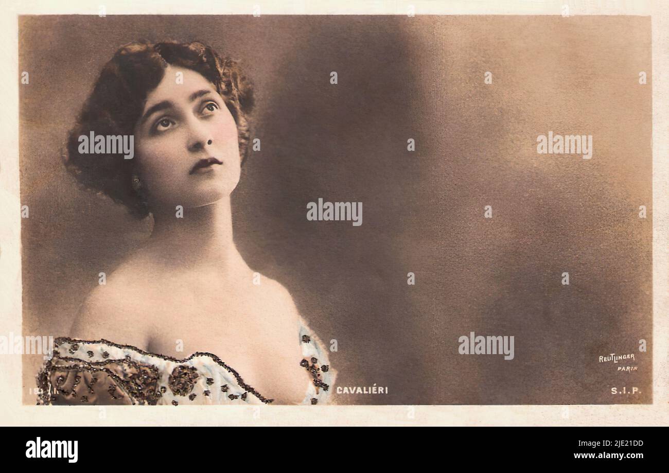 Portrait de Lina Cavalieri 004 - actrice italienne de l'ère du cinéma silencieux Banque D'Images