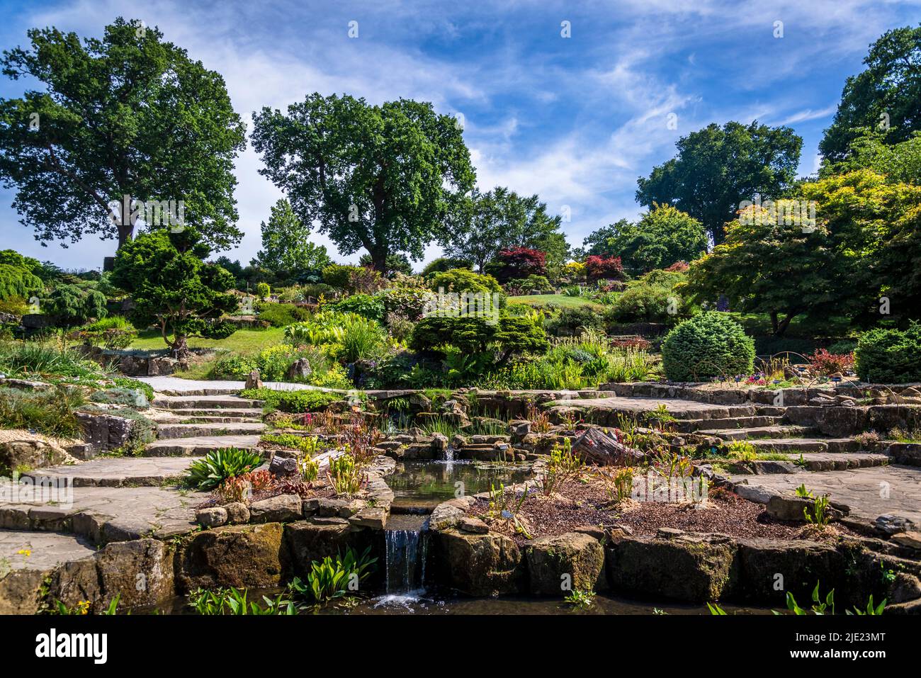 The Rock Garden, RHS Wisley Gardens, Surrey, Angleterre, Royaume-Uni Banque D'Images