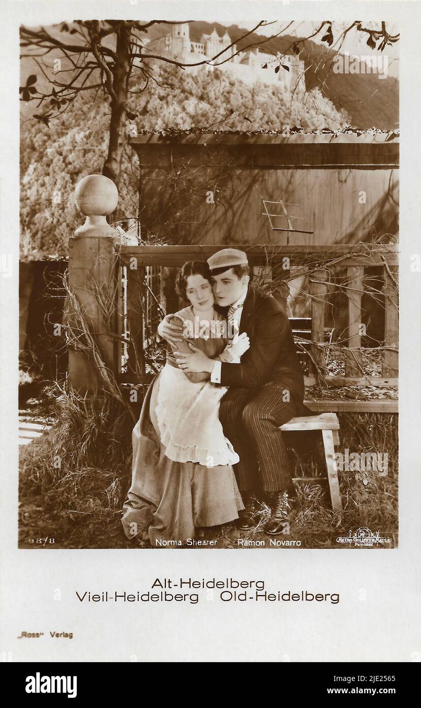 Portrait de Ramon Novarro et Norma Shearer dans le Prince étudiant 001 - actrice de film muette d'Hollywood Banque D'Images