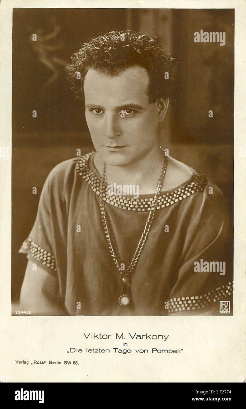 Portrait de Victor Varconi comme glaucus dans Gli ultimi giorni di Pompei (1926) - film italien silencieux Banque D'Images