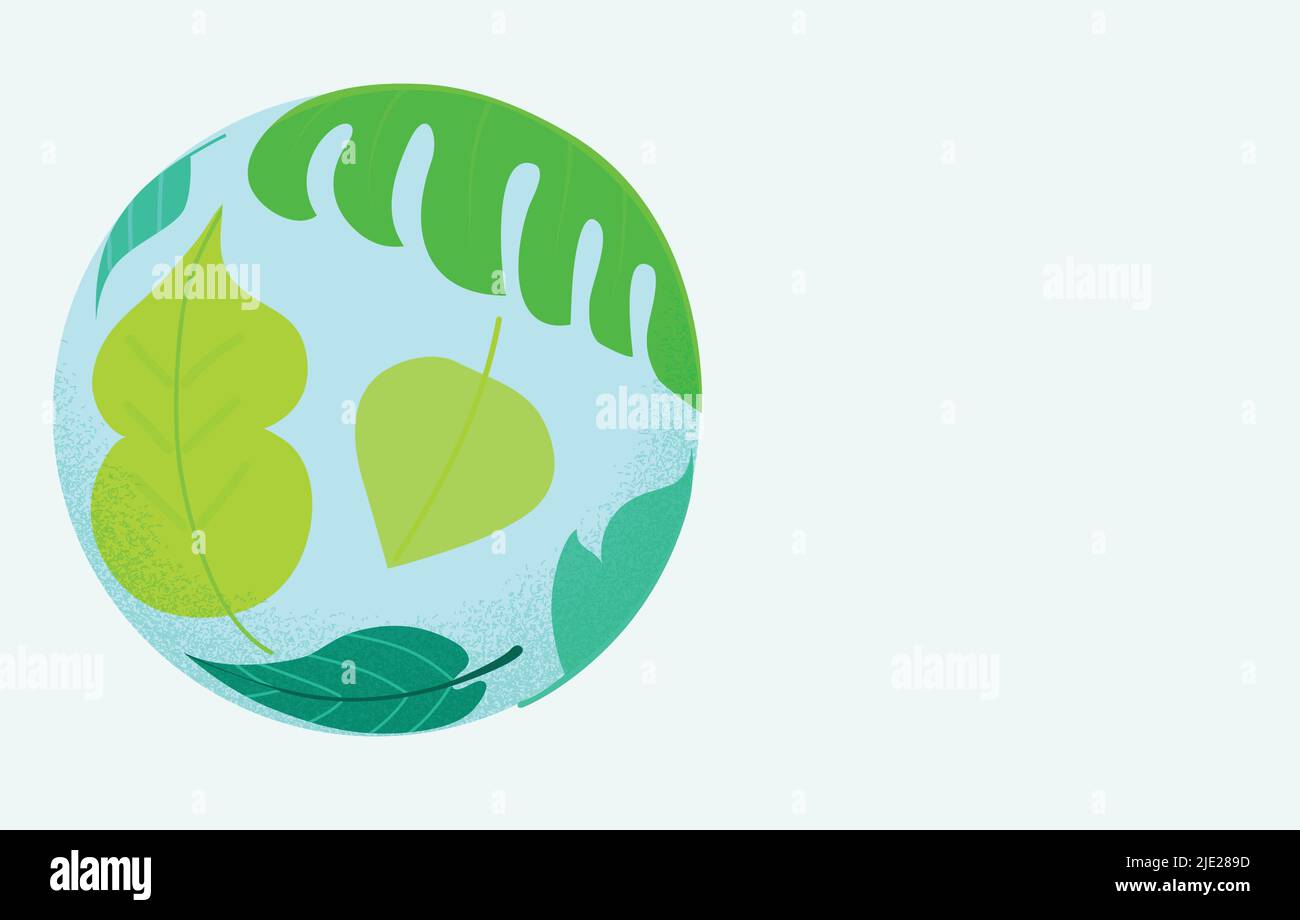 Illustration vectorielle de Happy Earth Day ou de World Environment Day. Concept d'écologie, protection de l'environnement. Globe avec des continents verts avec des feuilles. Illustration de Vecteur Illustration vectorielle de Happy Earth Day ou de World Environment Day. Concept d'écologie, protection de l'environnement. Globe avec des continents verts avec des feuilles. Illustration de Vecteur