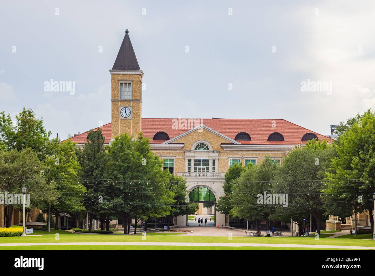 Vue sur l'Union de l'Université chrétienne Brown-Lupton de l'Université chrétienne du Texas à fort Worth, Texas Banque D'Images