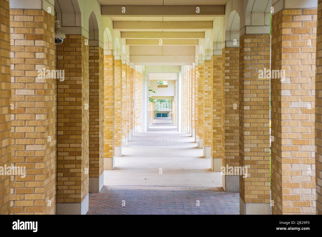 Vue sur le couloir de l'université chrétienne du Texas à fort Worth, Texas Banque D'Images